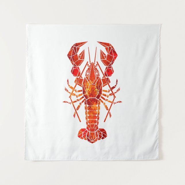 Tenture Homard polygonal rouge (Devant)