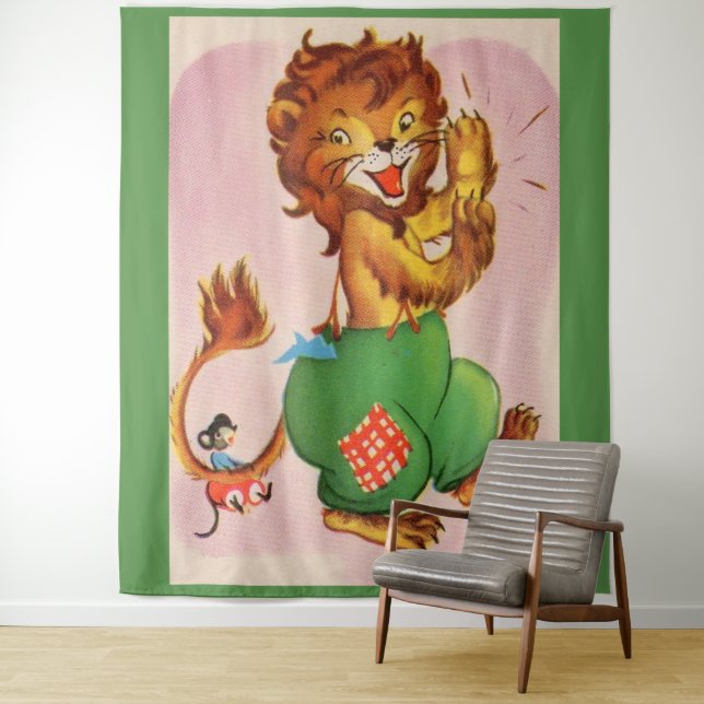 Tenture Horace le lion et l'ami (En situation)