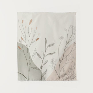 Tenture Horloge murale botanique minimaliste – Fleur sauva