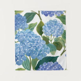 Tenture Hortensias Bleus Buisson Floral Magnifique