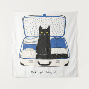 Tenture humour de voyage pour chats