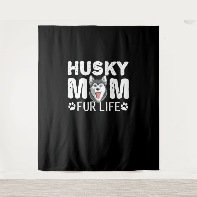 Tenture Husky maman | Funny dog day (Devant)