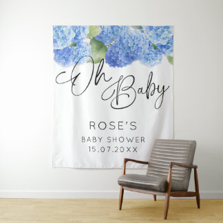 Tenture Hydrangea Blue Flowers Oh Baby shower