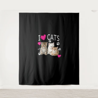 Tenture I Love Chats Chemise _ Amoureux des chats - I love