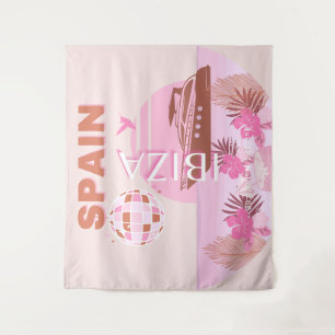 Tenture Ibiza, Espagne, Art Voyage, Art Preppy, Pastel