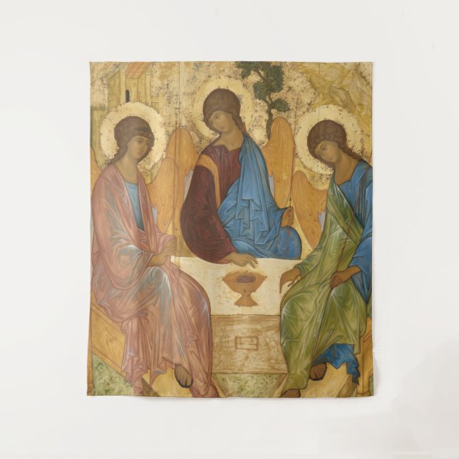 Tenture Icône orthodoxe russe de la Sainte Trinité - Trois (Devant)