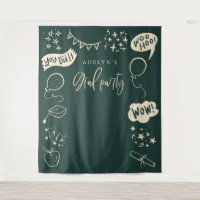 Icônes Grad Quirky Dessin À La Main Dessous Vert