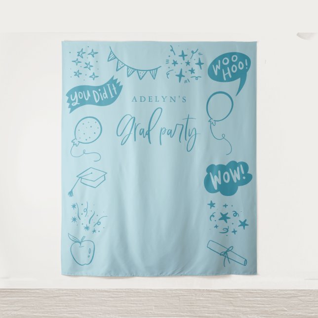 Tenture Icônes Quirky Grad Dessous Bleu Dessous (Devant)