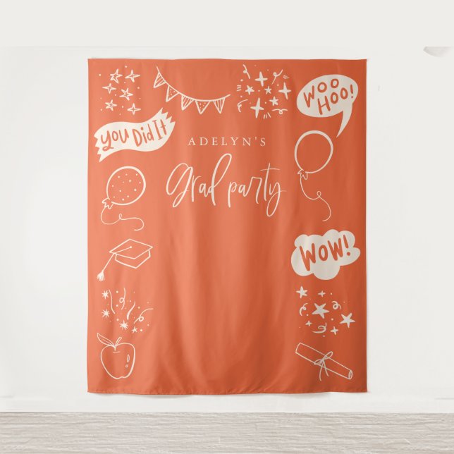 Tenture Icônes Quirky Grad Dessous Orange Dessous (Devant)