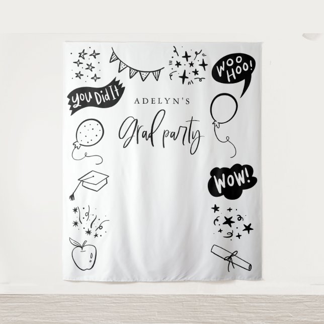 Tenture Icônes Quirky Grad Tiroirs blancs (Devant)