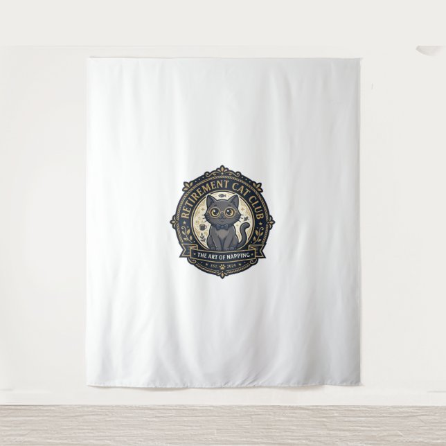 Tenture Idée cadeau chat papa chat retraite - Chat de retr (Devant)