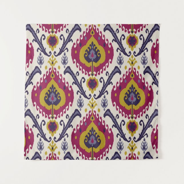 Tenture Ikat sans couture motif arrière - plan Patte tradi (Devant)