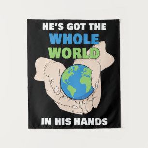 Tenture Il a le monde entier entre ses mains - Faith Kids