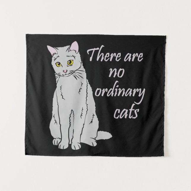 Tenture Il N'Y A Pas De Chats Ordinaires - Chat Gris (Devant (Horizontal))