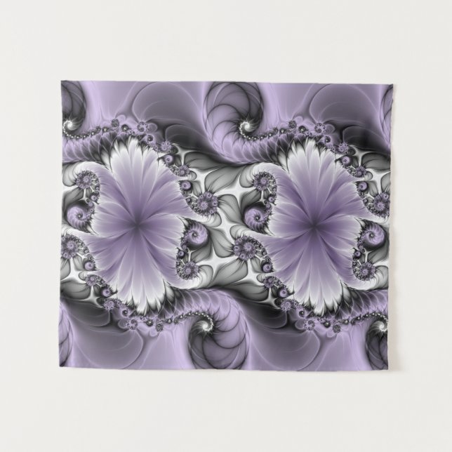 Tenture Illusion de lilas Art floral abstrait fractal Fant (Devant (Horizontal))
