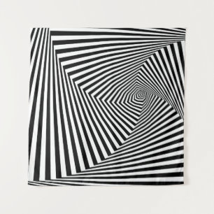 Tenture Illusion optique : Abstraite géométrique rayée.