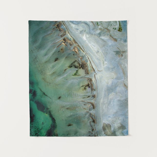 Tenture Illustration abstraite argent et or (Devant)