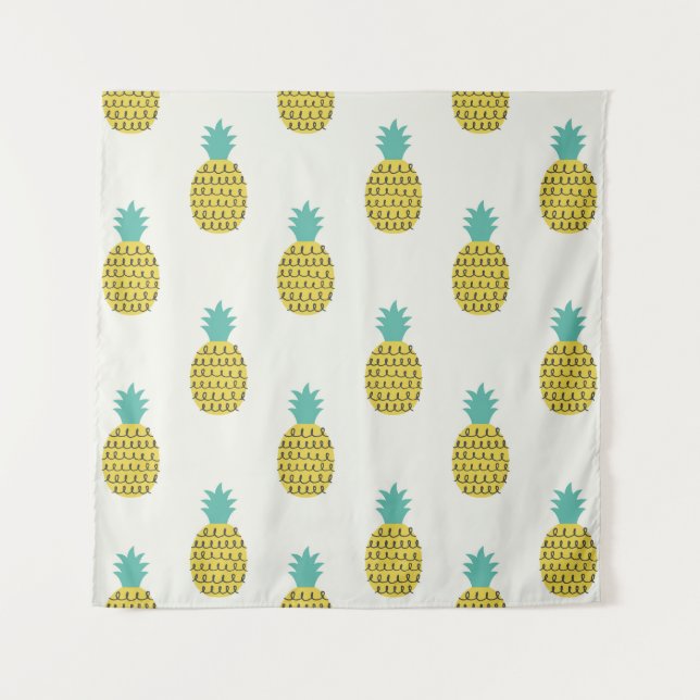 Tenture Illustration amusante Vintage ananas sans voile. (Devant)