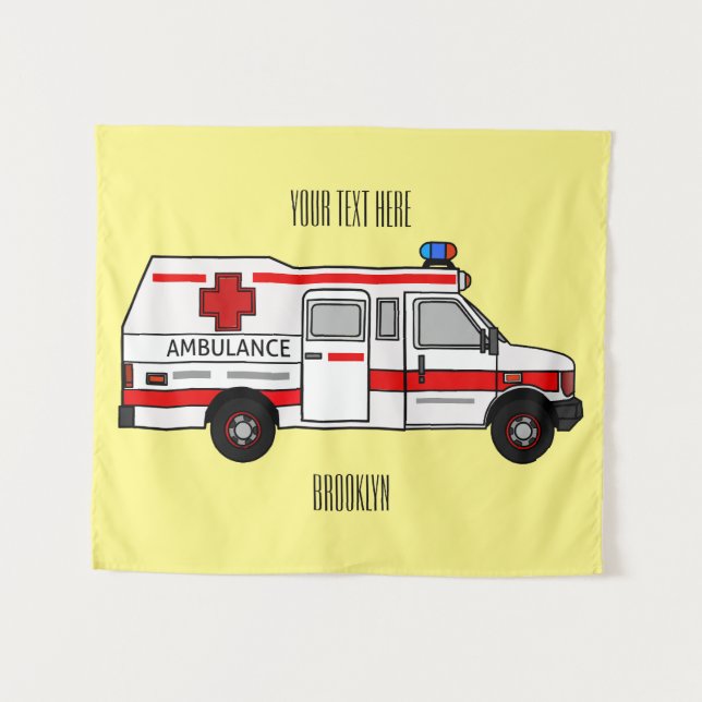 Tenture Illustration d'ambulance (Devant (Horizontal))