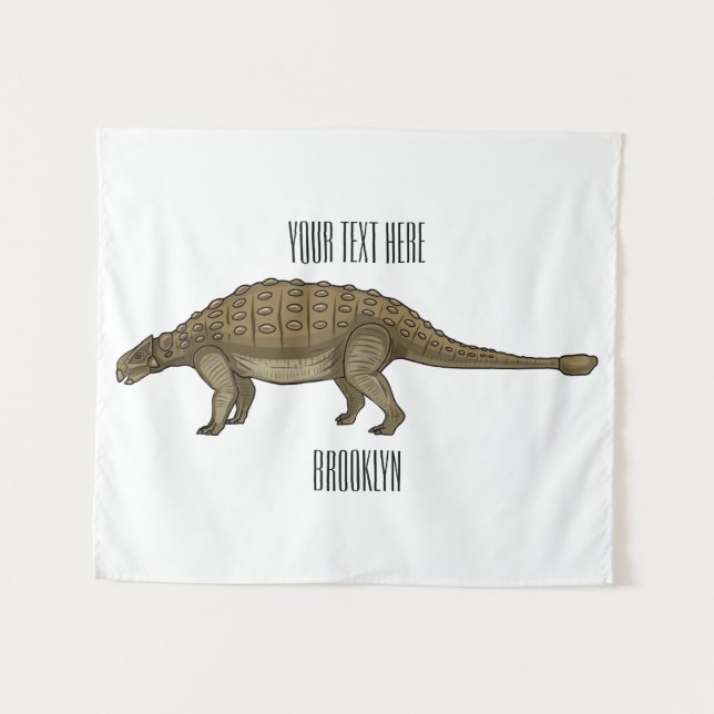 Tenture Illustration d'Ankylosaurus (Devant (Horizontal))