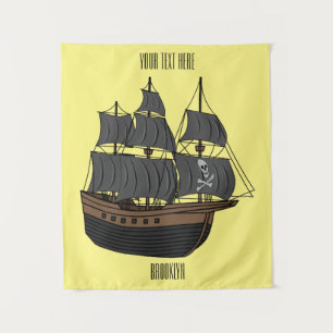 Tenture Illustration de bateau pirate