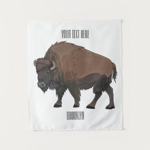 Tenture Illustration de bison de dessin animé