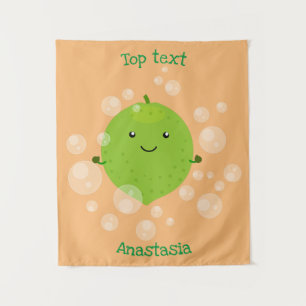 Tenture Illustration de bulles de chaux vert mou