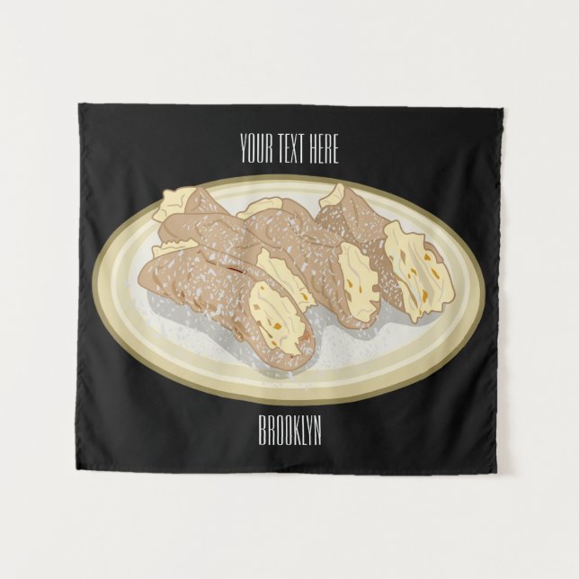 Tenture Illustration de Cannoli (Devant (Horizontal))
