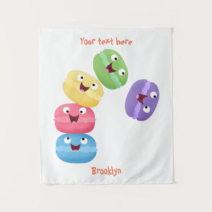 Tenture Illustration de caricature de macarons marrant mig