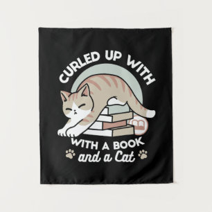 Tenture Illustration de chat Lover - Curled Up & Cosy