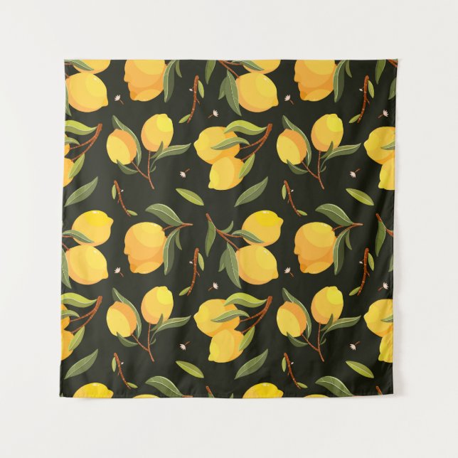 Tenture Illustration de citron : motif transparent peint à (Devant)