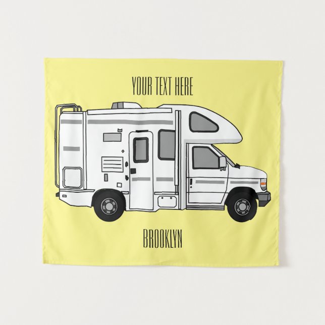Tenture Illustration de dessin animé Campervan (Devant (Horizontal))