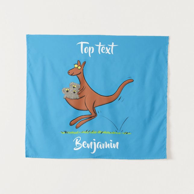 Tenture Illustration de dessin animé Cute kangaroo et koal (Devant (Horizontal))