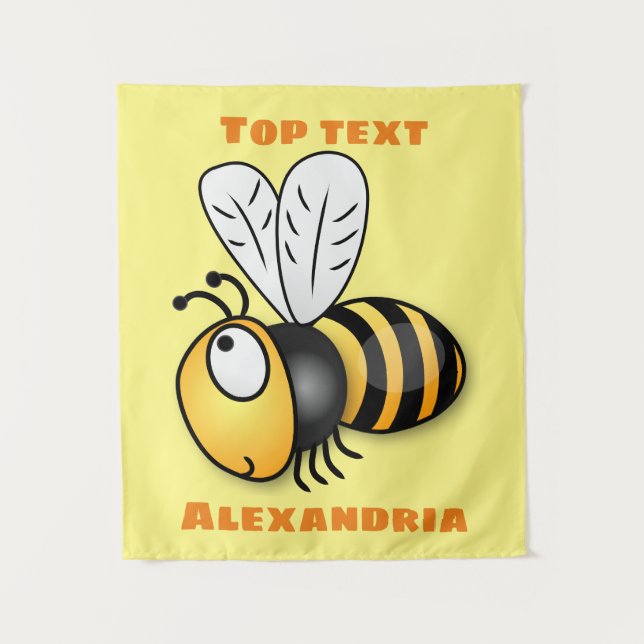 Tenture Illustration de dessin animé d'abeilles joyeux (Devant)
