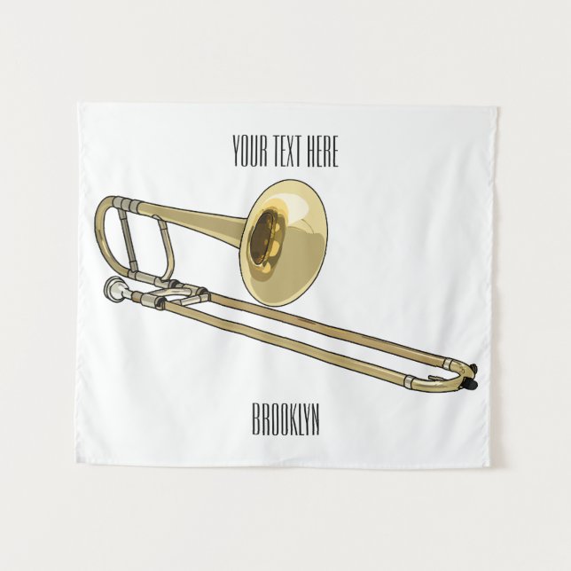 Tenture Illustration de dessin animé de Trombone (Devant (Horizontal))