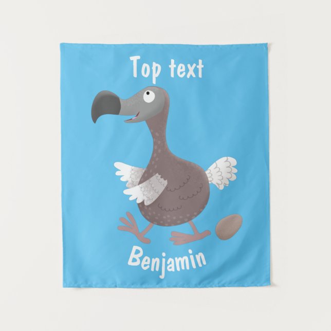 Tenture Illustration de dessin animé d'oiseau dodo drôle  (Devant)