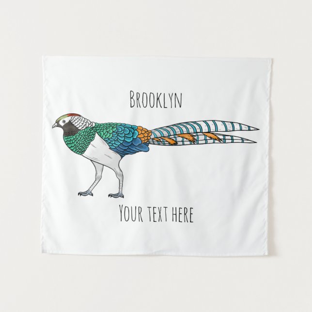 Tenture illustration de dessin animé d'oiseau faisan de La (Devant (Horizontal))