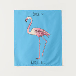 Tenture illustration de dessin animé d'oiseau flamant rose
