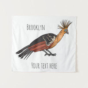 Tenture Illustration de dessin animé d'oiseau hoatzin