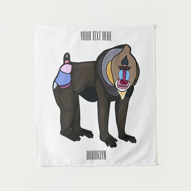 Tenture Illustration de dessin animé Mandrill (Devant)