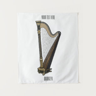 Tenture Illustration de dessin animé sur la harpe