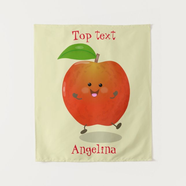 Tenture Illustration de dessin animé sur la pomme de danse (Devant)