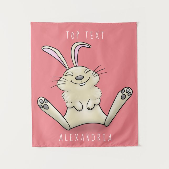 Tenture Illustration de dessin de lapin lapin mou (Devant)