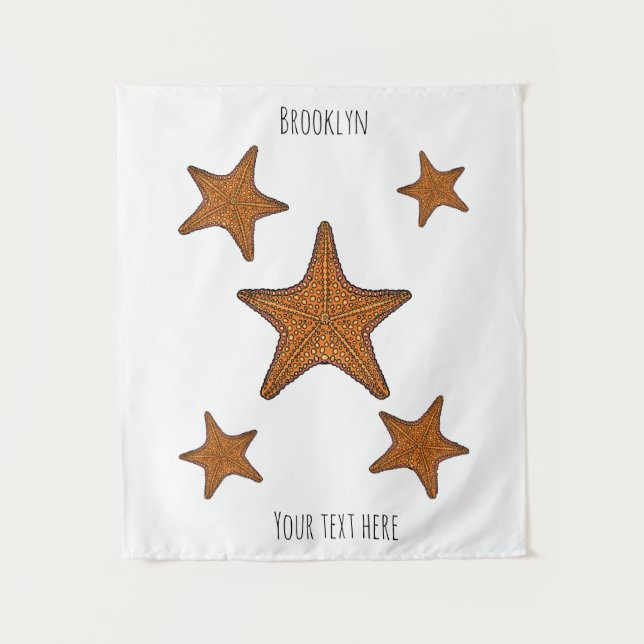 Tenture Illustration de dessin de Starfish (Devant)