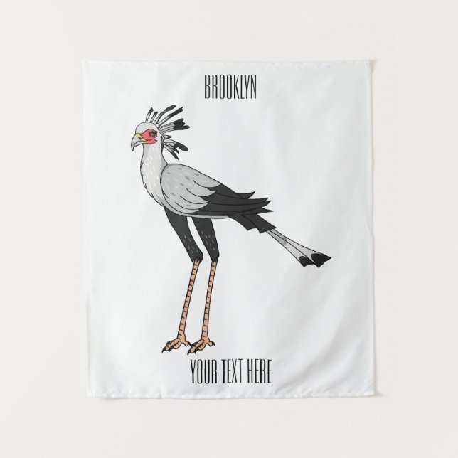 Tenture Illustration de dessin du secrétaire pour oiseaux (Devant)