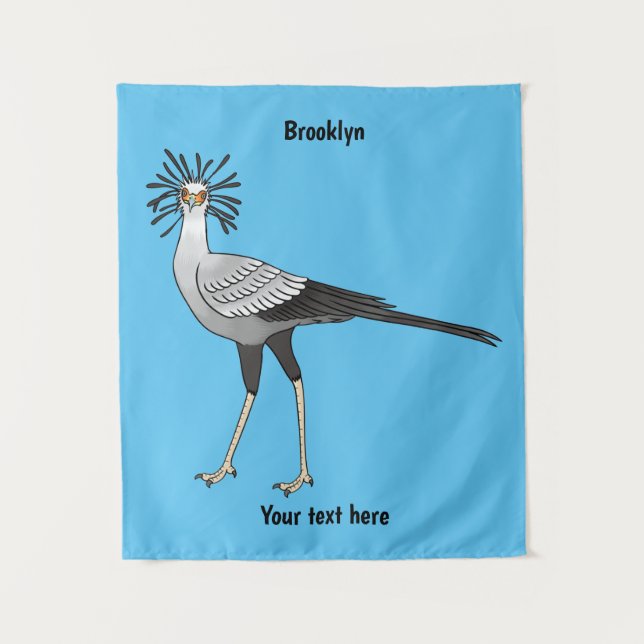 Tenture Illustration de dessin du secrétaire pour oiseaux (Devant)