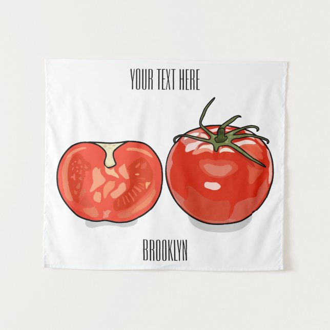 Tenture Illustration de dessin sur la tomate (Devant (Horizontal))