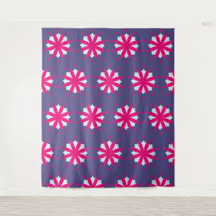 Tenture Illustration de formes florales violettes et roses