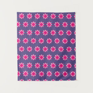Tenture Illustration de formes florales violettes et roses