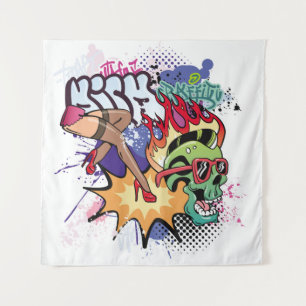 Tenture Illustration de graffiti avec lettres de graffitis